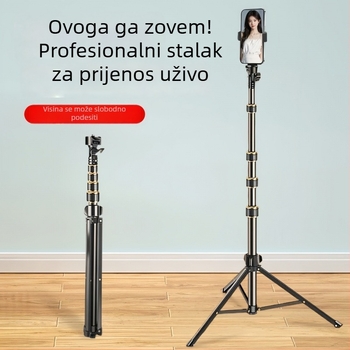 Junrun stativ za mobitel i tablet, aluminijska legura, 5 sekcija, 3D gimbal PTZ, nosivost 2-5 kg