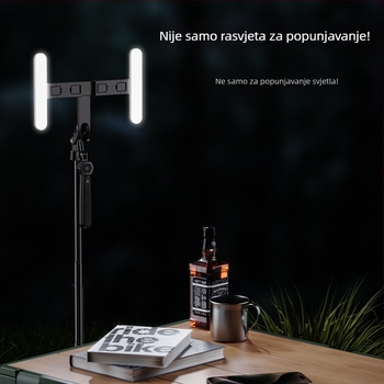 Mobitel s dvostrukom kamerom, četveronožni stalak za pod, anti‑drhtavi gimbal za livestream, daljinski upravljač i Bluetooth