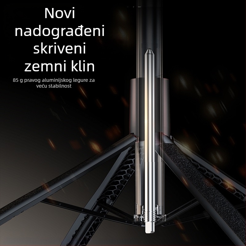 Mobitel s dvostrukom kamerom, četveronožni stalak za pod, anti‑drhtavi gimbal za livestream, daljinski upravljač i Bluetooth