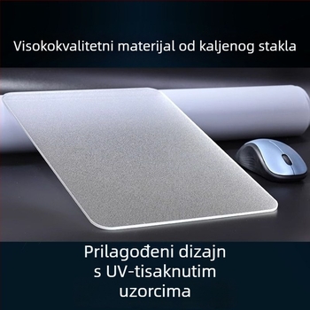 Staklena podloga za miš s protukliznom površinom, jednostrana, otisnut logotip, prilagodljiva, model SBD-6988