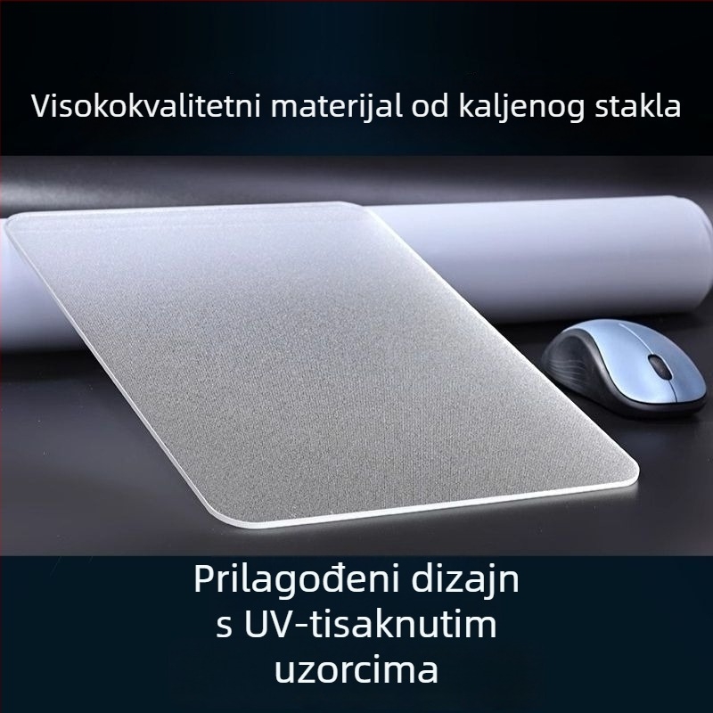 Staklena podloga za miš s protukliznom površinom, jednostrana, otisnut logotip, prilagodljiva, model SBD-6988