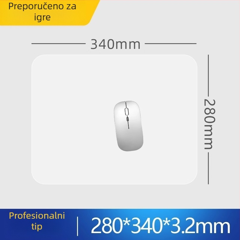 Staklena podloga za miš s protukliznom površinom, jednostrana, otisnut logotip, prilagodljiva, model SBD-6988
