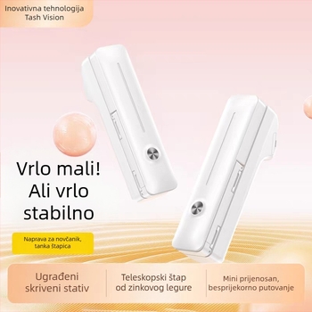 Mini selfie štapić s anti podrhtavanjem, izvučni, 360° rotirajući držač za telefon, Bluetooth daljinsko upravljanje