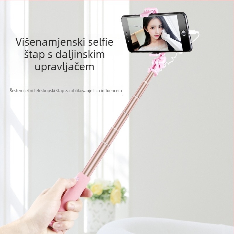Stolni teleskopni držač za selfie i livestream — Univerzalno za vertikalne snimke — Materijal: Legura