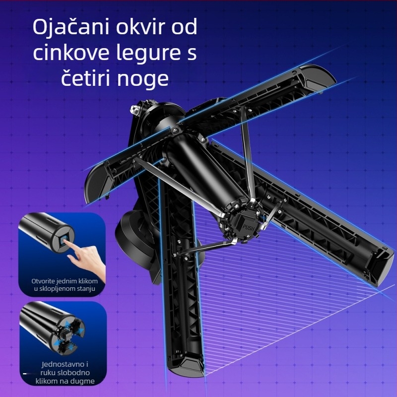 Magnetni selfie štap s Bluetooth daljinskim upravljanjem, četveronožni stativ, osvjetljenje za snimanje, konstrukcija od legure