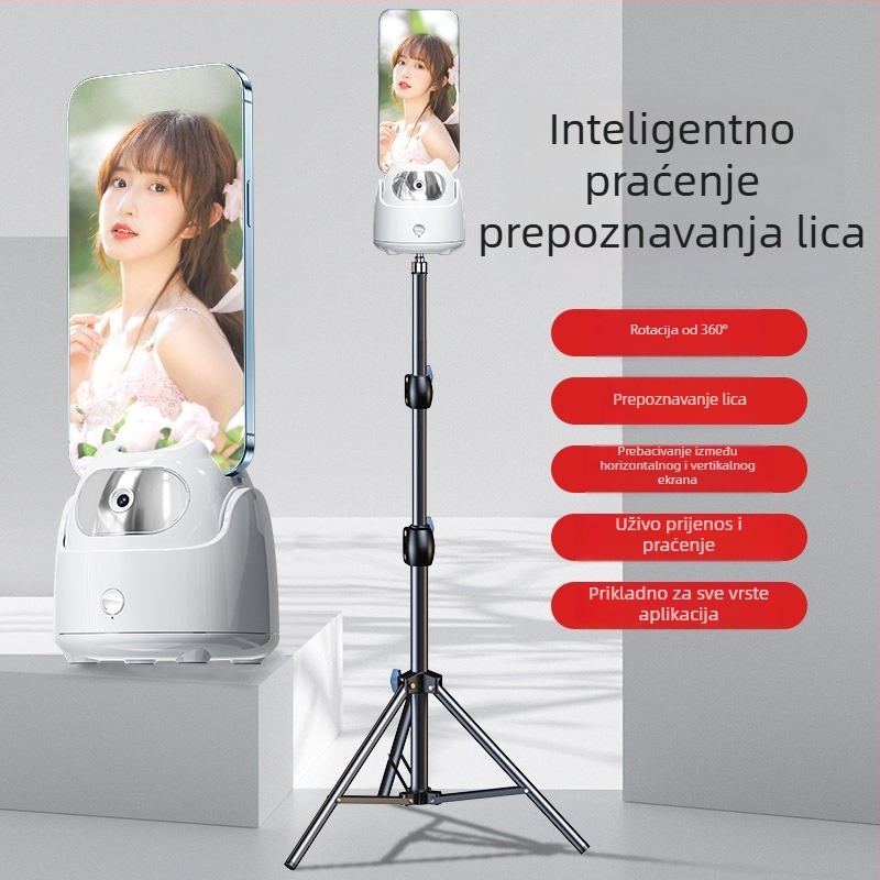 AI-stabilizator za pametni telefon s prepoznavanjem lica, 360° selfie, 270° rotacija, univerzalna kompatibilnost
