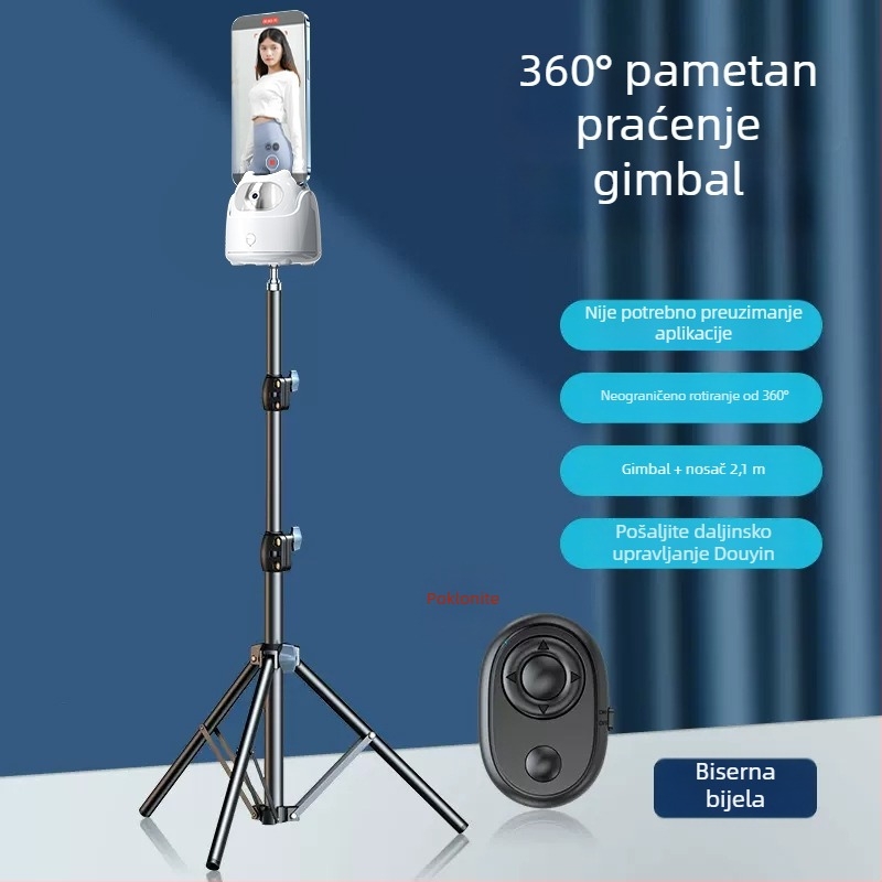 AI-stabilizator za pametni telefon s prepoznavanjem lica, 360° selfie, 270° rotacija, univerzalna kompatibilnost