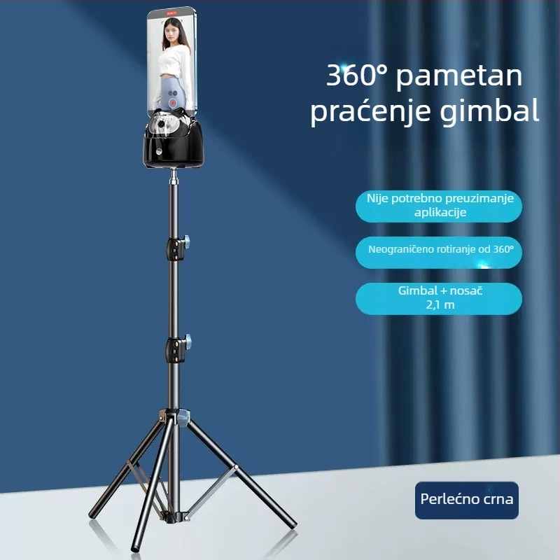 AI-stabilizator za pametni telefon s prepoznavanjem lica, 360° selfie, 270° rotacija, univerzalna kompatibilnost