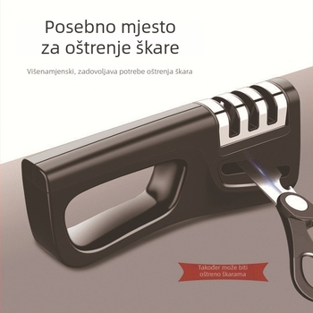 Višefunkcionalni kuhinjski oštrač s dijamantnim oštrenjem, ABS i nehrđajući čelik, otisnuti logo, izlazak zimi 2017, moderni minimalistički stil