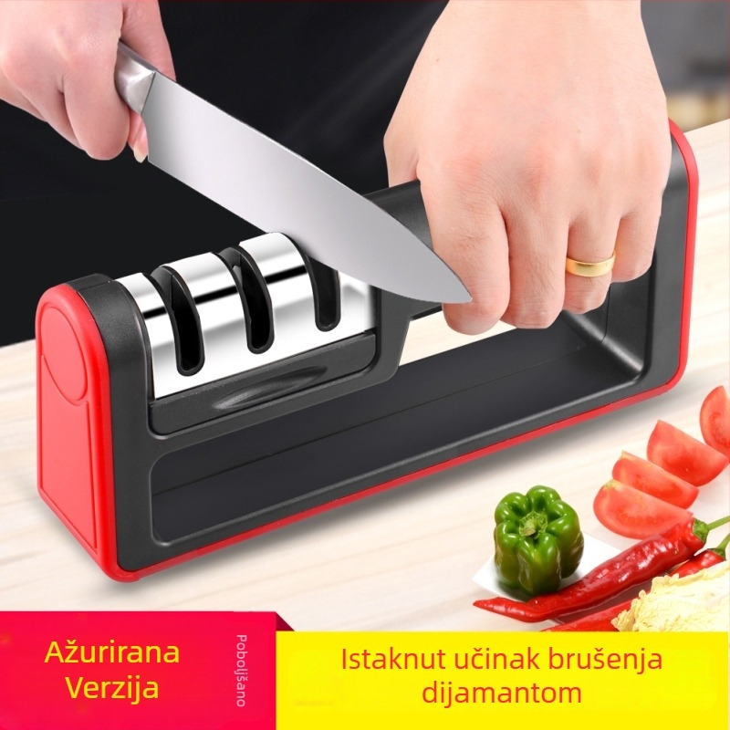 Višefunkcionalni kuhinjski oštrač s dijamantnim oštrenjem, ABS i nehrđajući čelik, otisnuti logo, izlazak zimi 2017, moderni minimalistički stil