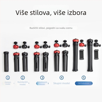 Stativ za mobitel, univerzalni dizajn, teleskopski i sklopivi, plastična konstrukcija, podrška prilagođavanja
