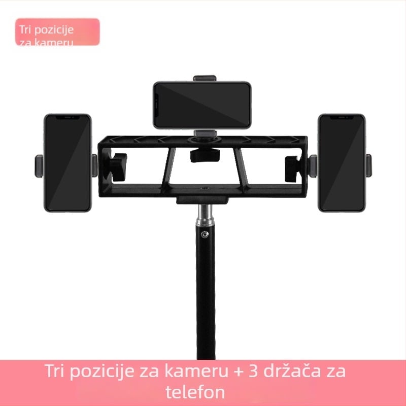 Stativ za telefon za live streaming s Bluetooth daljinskim upravljačem, aluminijska legura, 4-sekcijske noge, nosivost 5 kg