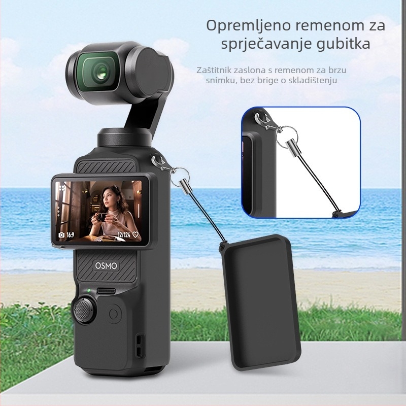 Set zaštitne futrole od silikona za DJI Pocket 3 – uključuje kućište, zaštitu objektiva, zaštitu zaslona, vijčanu ručicu i držač baterije