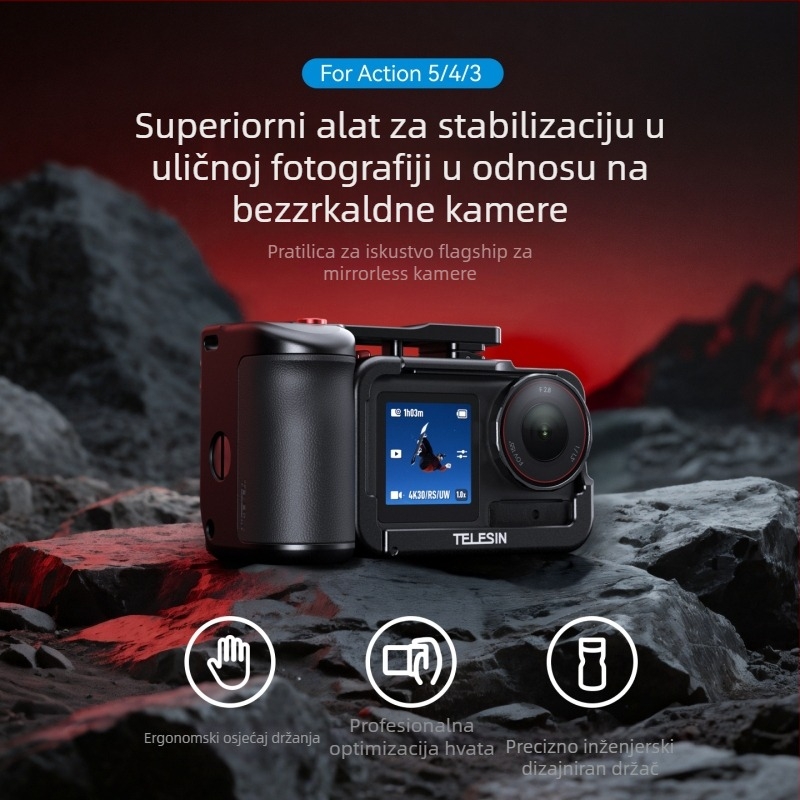 Telesin aluminijski kavez s setom ručica za ulicnu fotografiju za DJI Action 3/4/5