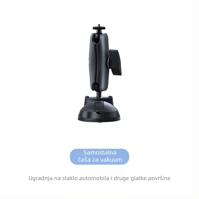 Držač za automobilsku kameru s tri usisne čaše za staklo vozila; materijali: ABS, PC, aluminijska legura, guma; kompatibilan s općim modelima; ispisan logotip.