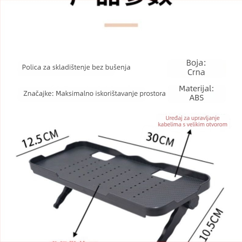 Zidna polica sa šest slojeva za TV, usmjerivač, set-top box i monitor – plastični držač za pohranu (bez bušenja)