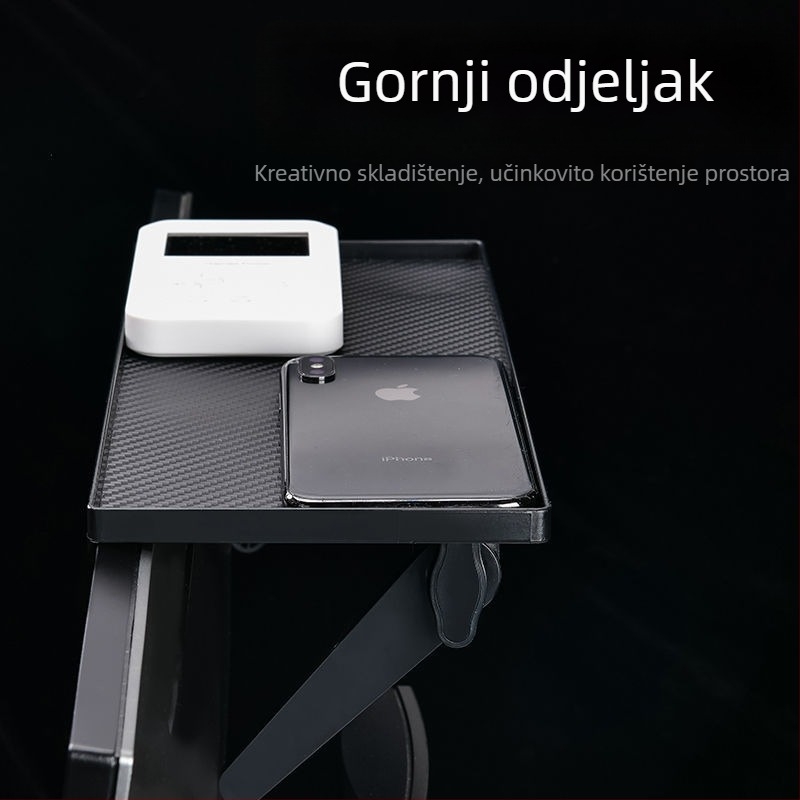 Zidna polica sa šest slojeva za TV, usmjerivač, set-top box i monitor – plastični držač za pohranu (bez bušenja)