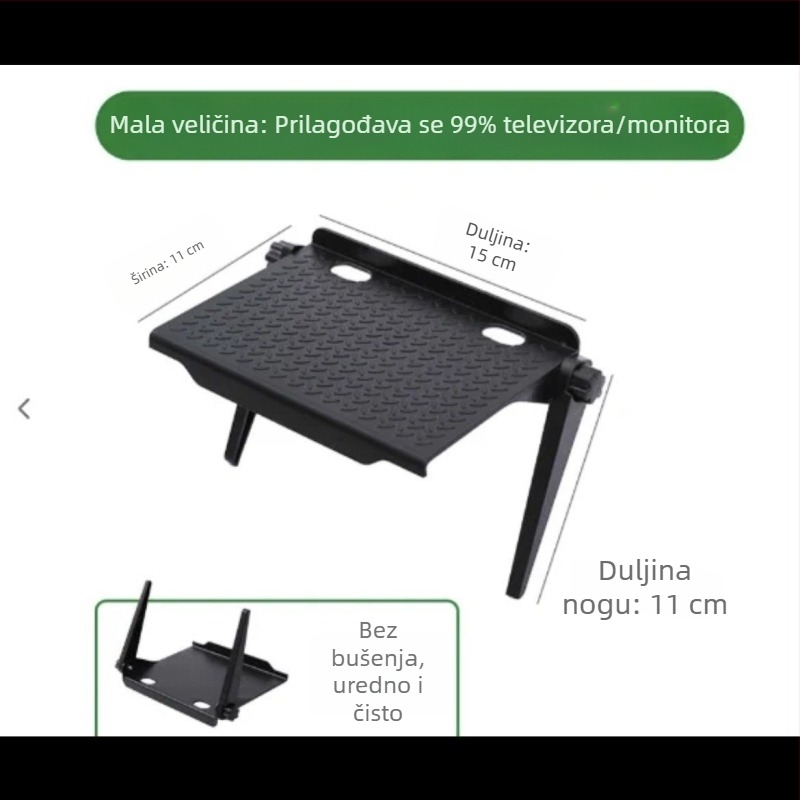 Zidna polica sa šest slojeva za TV, usmjerivač, set-top box i monitor – plastični držač za pohranu (bez bušenja)