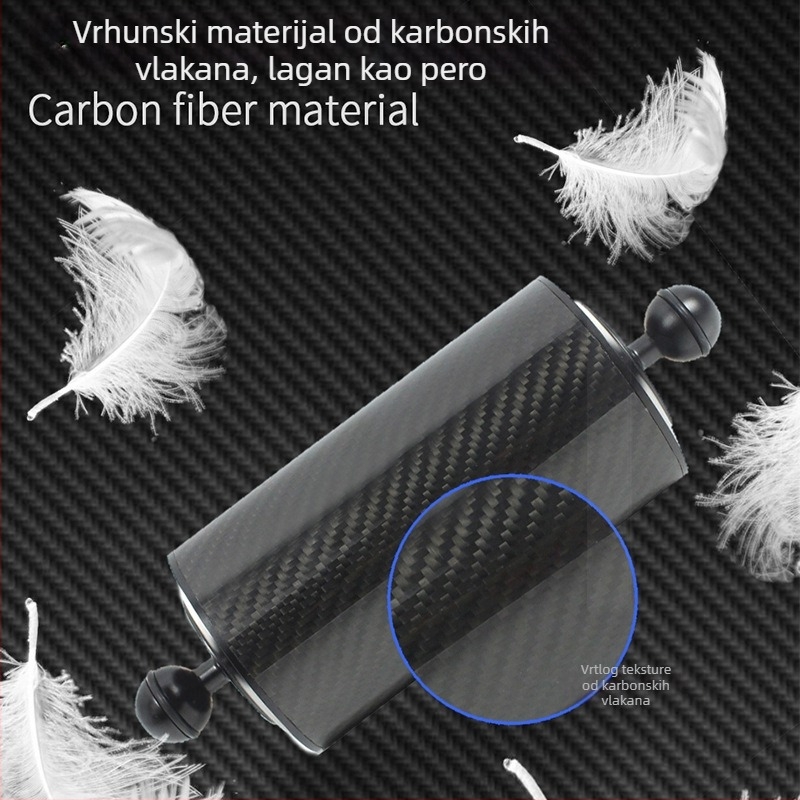 Podvodni fotografijski lampu je rameni i držač kuglične glave — aluminijska legura + karbonska vlakna, maksimalno opterećenje 2–5 kg, kompatibilno s kugličnom glavom od 1 inč, model D80MM