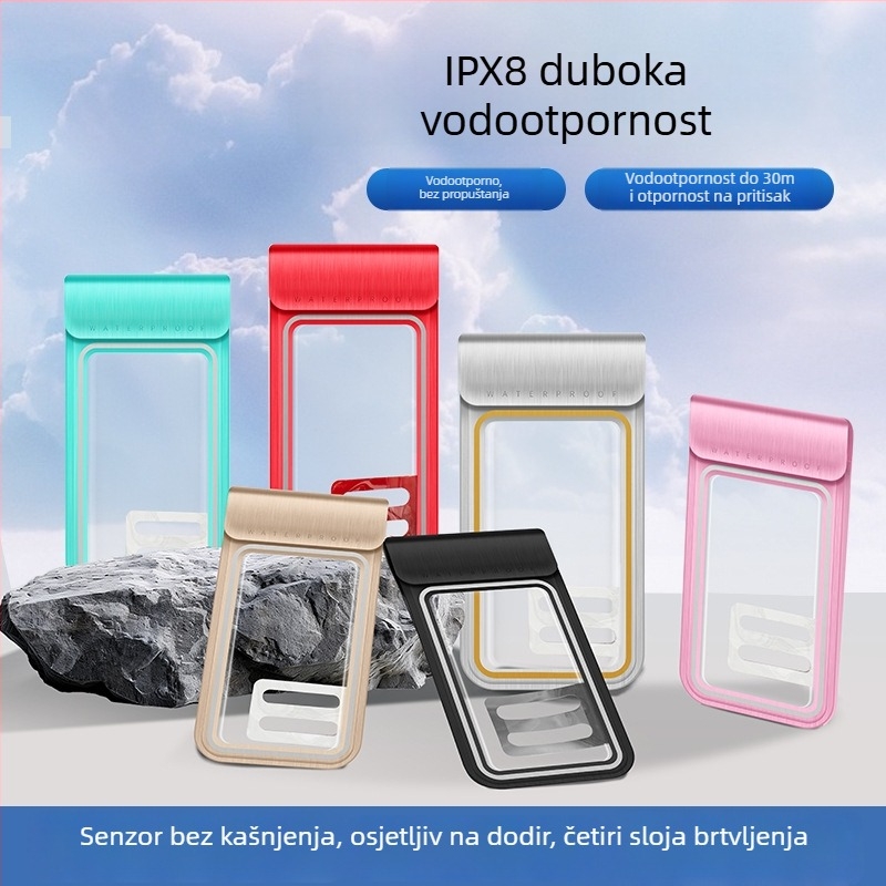 Prozirna TPU torbica za telefon s prozorom za dodir, vodootporna i otporna na prašinu, s trakom za nošenje oko vrata