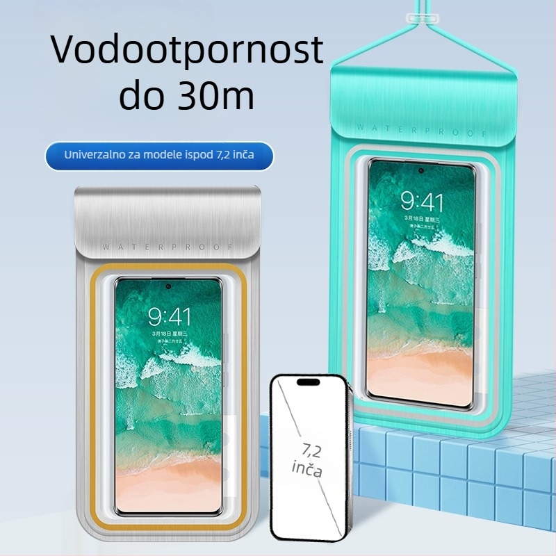 Prozirna TPU torbica za telefon s prozorom za dodir, vodootporna i otporna na prašinu, s trakom za nošenje oko vrata