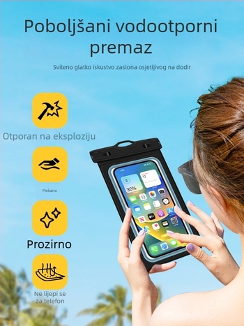 Vodootporna torbica za telefon s dodirnim zaslonom, kontrastne boje, prenosiva vertikalna
