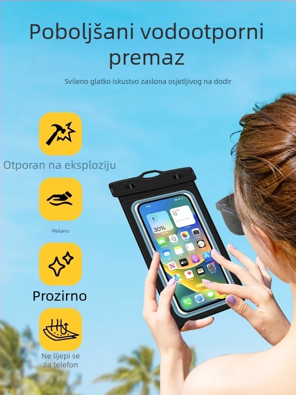 Vodootporna torbica za telefon s dodirnim zaslonom, kontrastne boje, prenosiva vertikalna