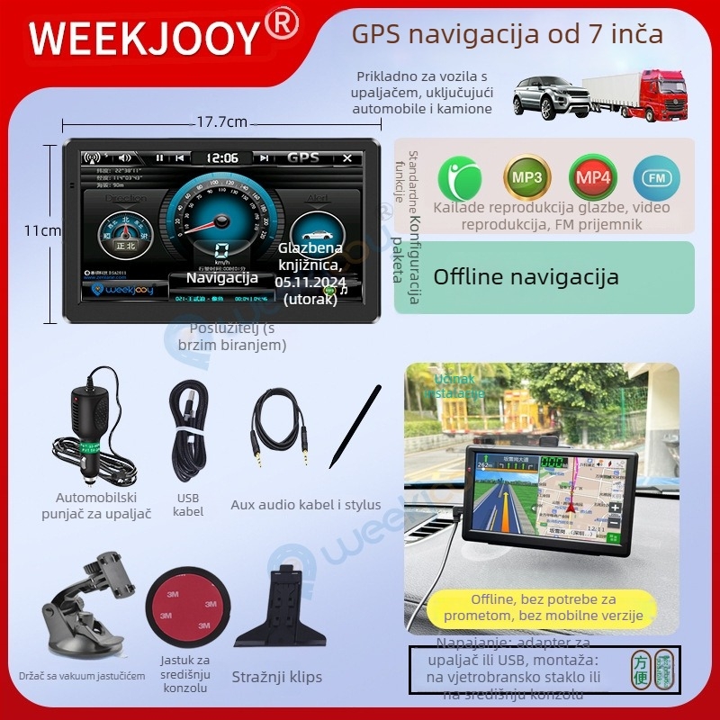 Auto GPS Navigator All-in-One za automobil i kamion, Kailide offline karte, unos rukom, glasovna navigacija, 3D karta, WinCE OS