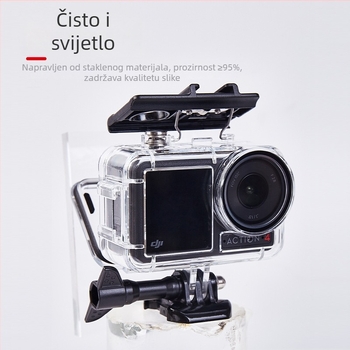 Vodootporno kućište za DJI Action5 Pro/4/3 | Materijal: PC + 316 nehrđajući čelik | Uključuje: vodootporno kućište, baza, vijci, anti-fog folija