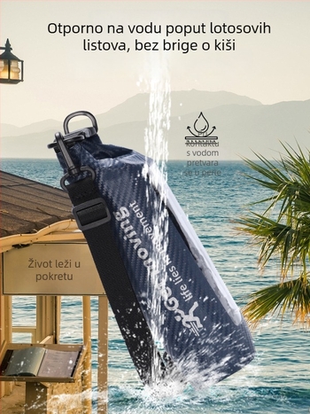 Vodootporna vreća oblika bureta s prozirnim prozorom i kvadratnim dizajnom od ugljičnih vlakana, za plažu, skladištenje i džep za telefon