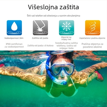 Ljetna TPU vodootporna futrola za telefon za plivanje i vodne parkove, plivajuća futrola