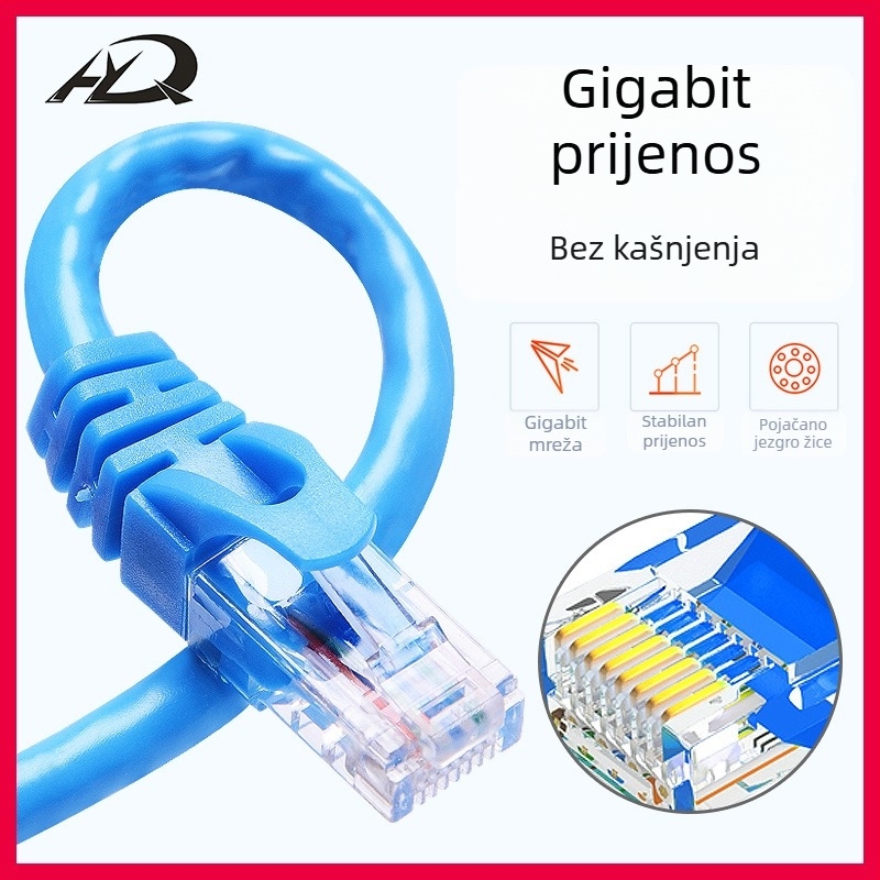 Cat6 mrežni kabel RJ-45, uvijeni parovi, 1 Gbps, bakar OFC u PVC kućištu