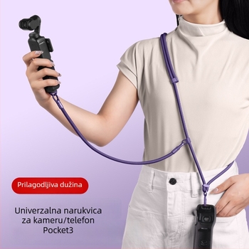 DJI Pocket 3 kaiš za vrat — 3-u-1 kaiš za crossbody, unisex; materijali: najlon, poliestersko uže, metalna kopča