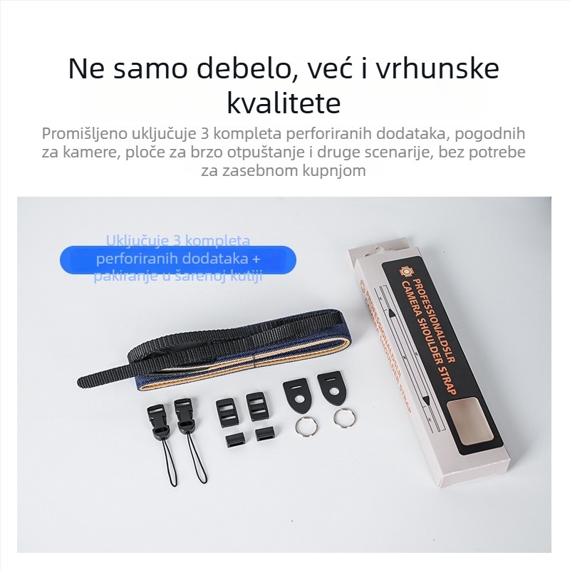 Plavi denim kaiš za DSLR fotoaparat, s kaišem za ramena i ručnim kaišem, križni kaiš