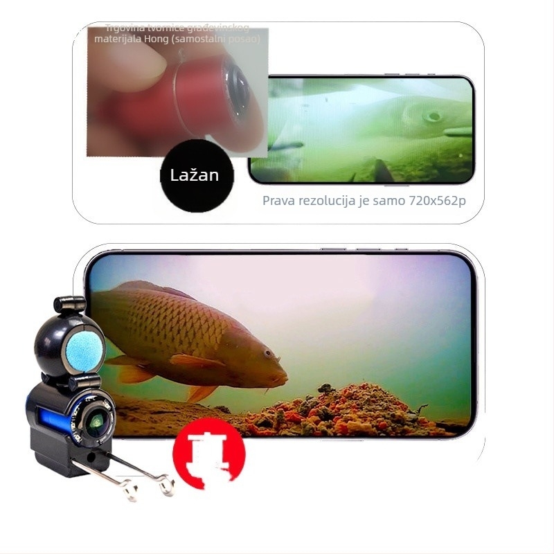 HD podvodna kamera za ribolov – punjivo napajanje, raspon dubine 0.6–73 m