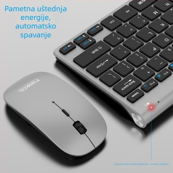 WT110 Bežični set tipkovnice i miša za računalo, USB tipkovnica i USB miš, 1200 DPI, Ergonomski, Vodootporan