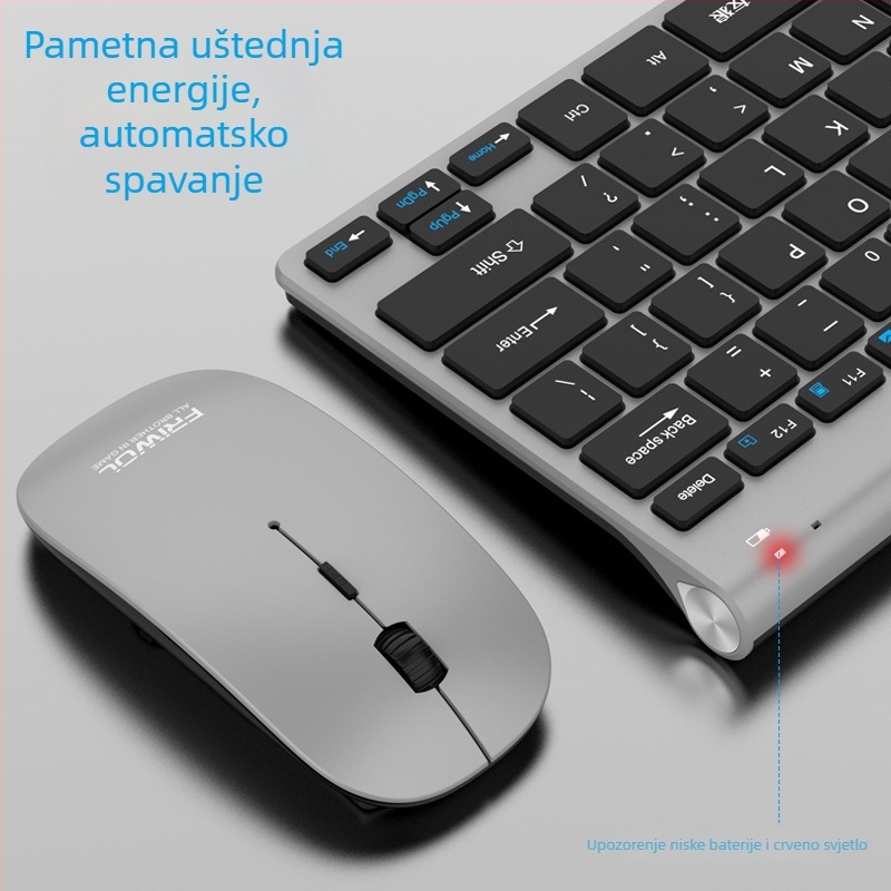 WT110 Bežični set tipkovnice i miša za računalo, USB tipkovnica i USB miš, 1200 DPI, Ergonomski, Vodootporan