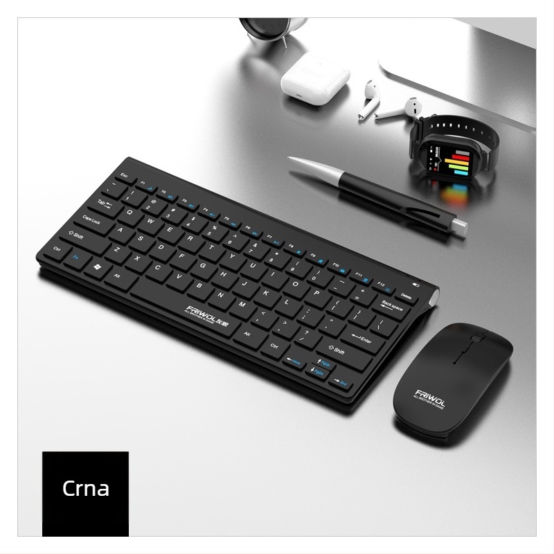 WT110 Bežični set tipkovnice i miša za računalo, USB tipkovnica i USB miš, 1200 DPI, Ergonomski, Vodootporan