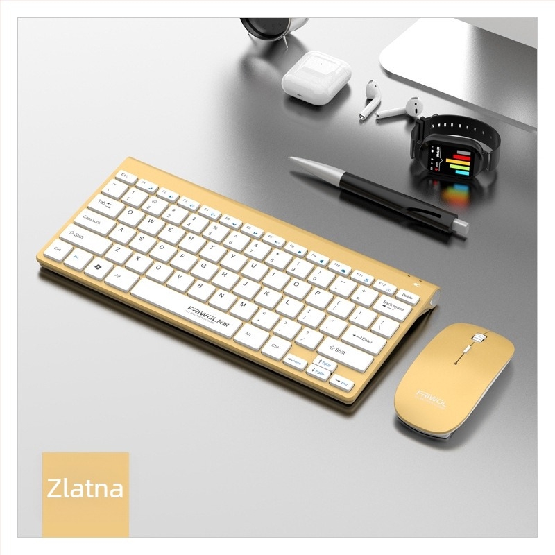 WT110 Bežični set tipkovnice i miša za računalo, USB tipkovnica i USB miš, 1200 DPI, Ergonomski, Vodootporan
