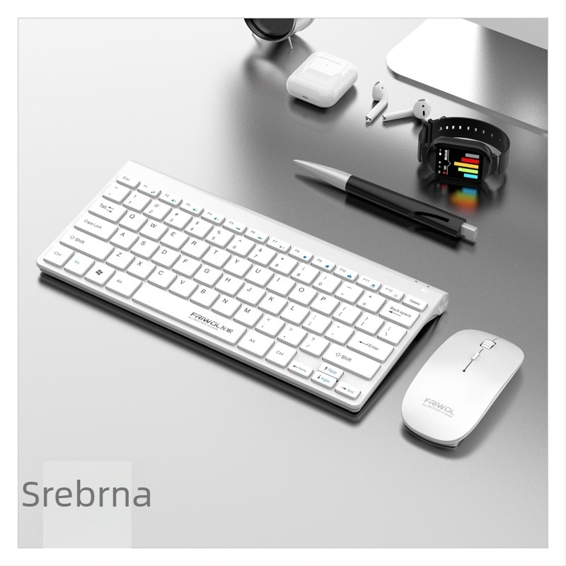 WT110 Bežični set tipkovnice i miša za računalo, USB tipkovnica i USB miš, 1200 DPI, Ergonomski, Vodootporan
