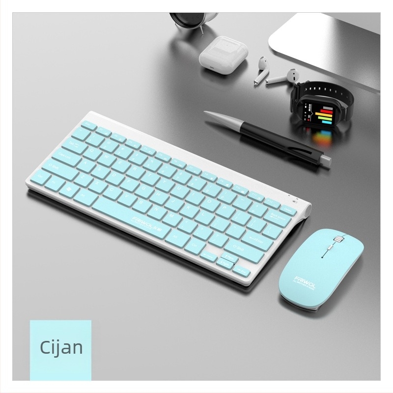 WT110 Bežični set tipkovnice i miša za računalo, USB tipkovnica i USB miš, 1200 DPI, Ergonomski, Vodootporan