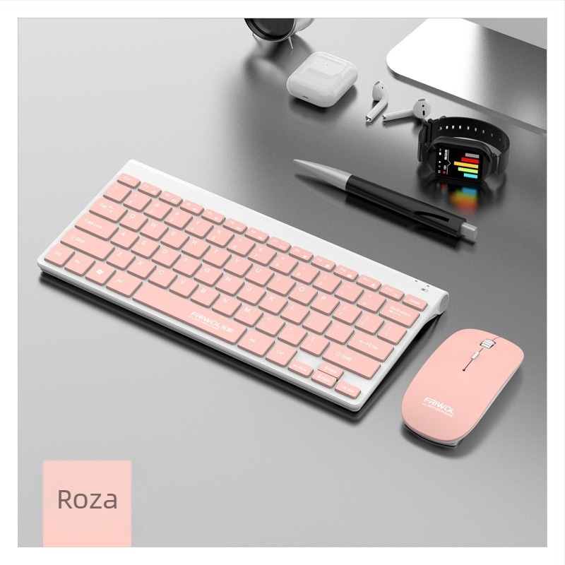 WT110 Bežični set tipkovnice i miša za računalo, USB tipkovnica i USB miš, 1200 DPI, Ergonomski, Vodootporan