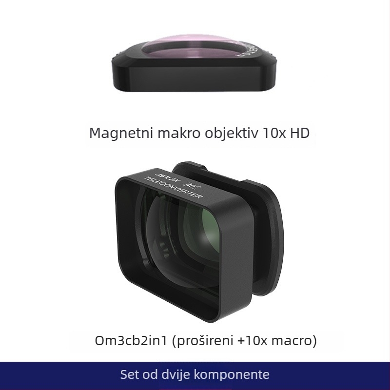 JUNESTAR magnetski makro objektiv za Osmo Pocket3 – aluminijski okvir + optičko staklo, uključuje filter i kutiju za pohranu, magnetsko pričvršćivanje