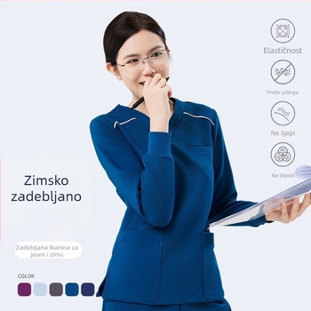 Unisex set scrubs s dugim rukavima, debeli i topli za jesen-zimu, veterinarska stomatologija