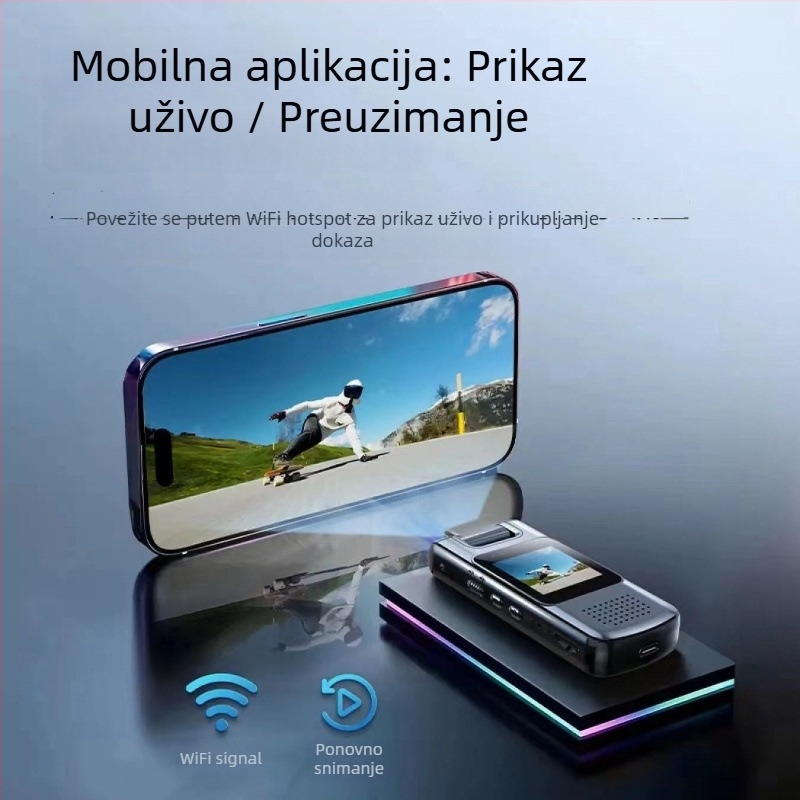 Prijenosni videorekorder s Wi-Fi, 8K Ultra visoke definicije, pregled u stvarnom vremenu i snimanje