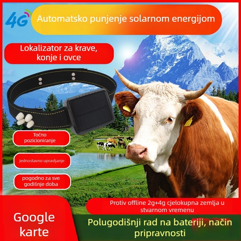 GPS lokator za stoku X100 tvrtke Yida — točnost pozicioniranja 2–10 m, trajanje baterije 12 mjeseci, vodootporan, višestruki alarmi, podrška kartama Amap