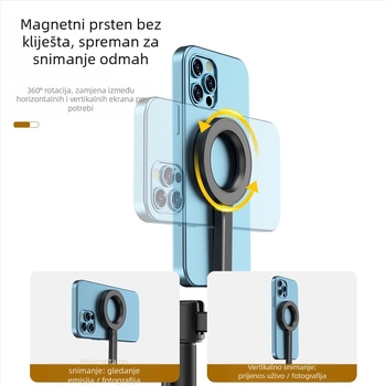 MagSafe magnetski selfie štap za telefon, aluminijski spoj, prijenosni vanjski stativ, daljinski upravljač, Bluetooth