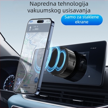 Bežični nosač za automobil s vakuumskim usisavanjem, MagSafe kompatibilan, 15W, plastika, univerzalni
