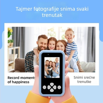 Dječja kamera s dvostrukom kamerom za fotografije i video, 2,4-inčni LCD, pohrana na TF karticu, model KDC-0027A, trajanje baterije 1–3 sata
