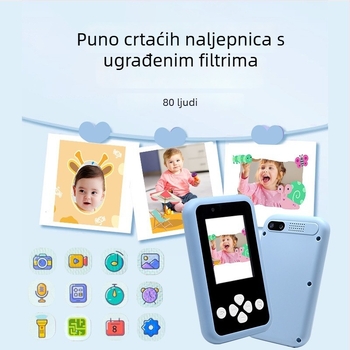 Dječja kamera s dvostrukom kamerom za fotografije i video, 2,4-inčni LCD, pohrana na TF karticu, model KDC-0027A, trajanje baterije 1–3 sata